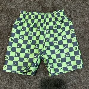 Nike Lime Green and Black Athletic Shorts